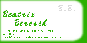 beatrix bercsik business card